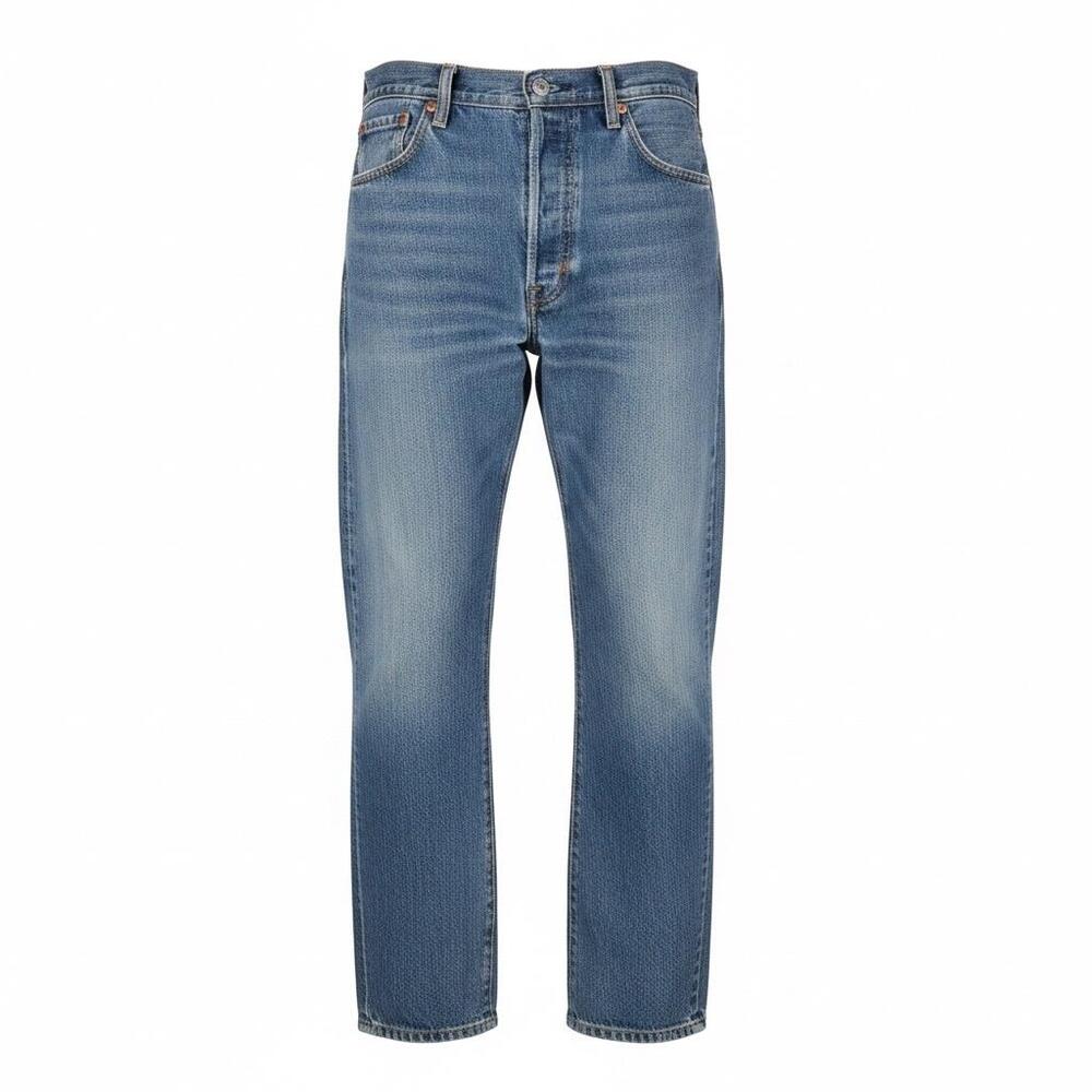 Levis 501 Jeans Mens 36x26 Blue Medium Wash Denim Straight Leg Button Fly